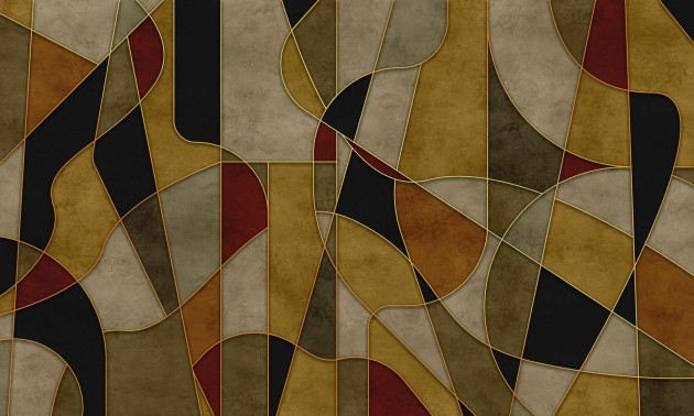 Dekorami Meandre Golden Beige - mural w geometryczny wzór