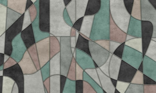 Dekorami Meandre Pastelove - mural w geometryczny wzór