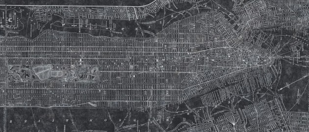 Dekorami New York 1 - mural z mapą Nowego Yorku