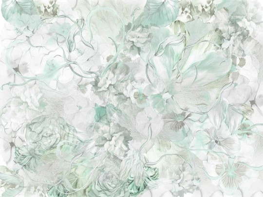 Dekorami Nonna Rosa Menta - mural w kwiaty