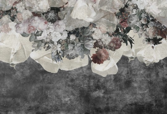 Dekorami Organza Nero - mural w kwiaty