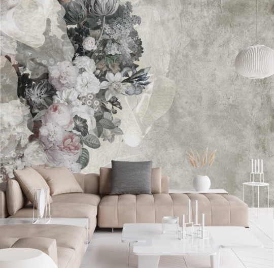 Dekorami Organza Nero - mural w kwiaty