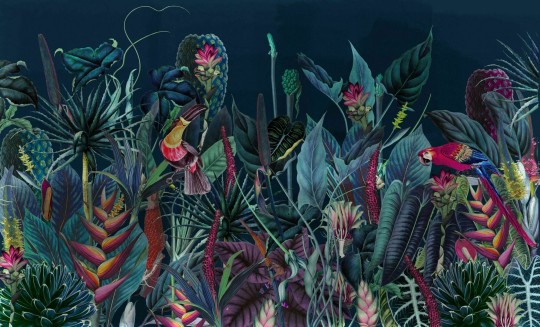 Dekorami Paradise Island Blu - mural z dżunglą