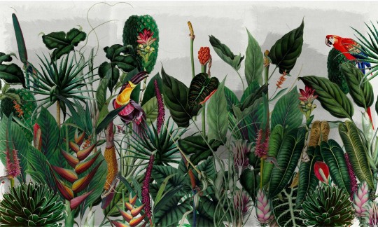 Dekorami Paradise Island Chiaro Verde - mural z dżunglą