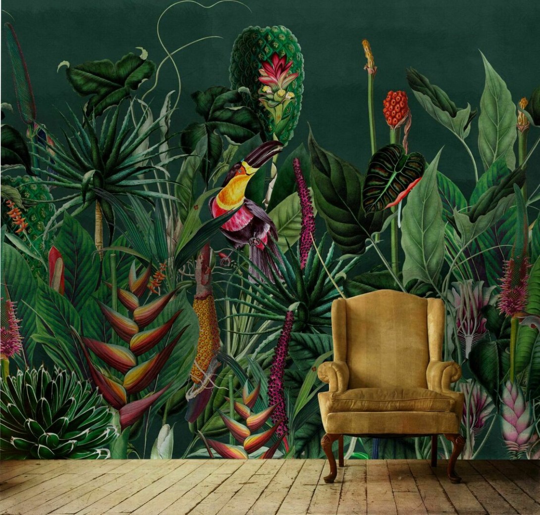 Dekorami Paradise Island Verde - mural z dżunglą