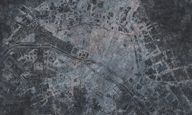 Dekorami Paris 1 - mural z mapą Paryża