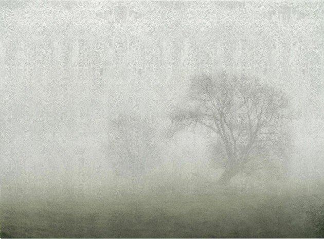 Dekorami Pole Jesienne - mural z drzewami