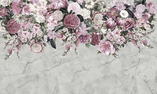 Dekorami Rosa Bella Bianco - mural w kwiaty