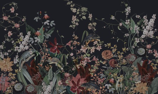 Dekorami Royal Garden Dark - mural w kwiaty