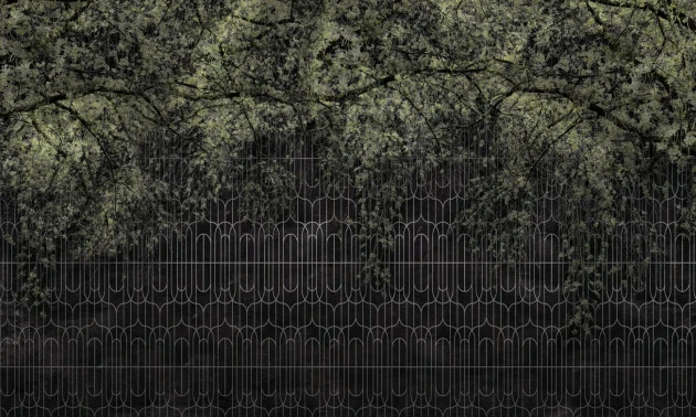 Dekorami Stadtpark 2 - mural w drzewa