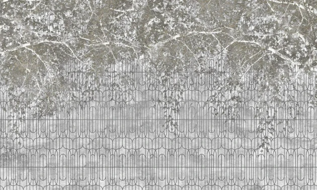 Dekorami Stadtpark 4 - mural w drzewa