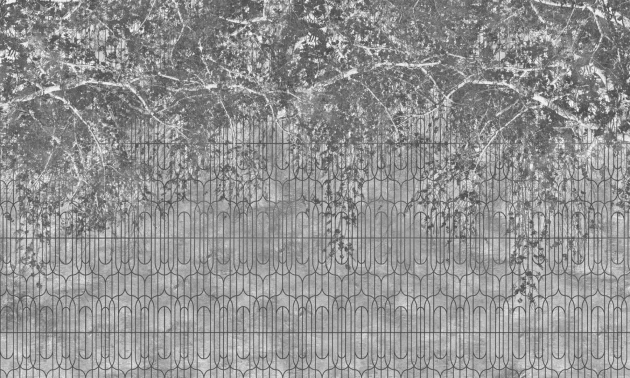 Dekorami Stadtpark 5 - mural w drzewa