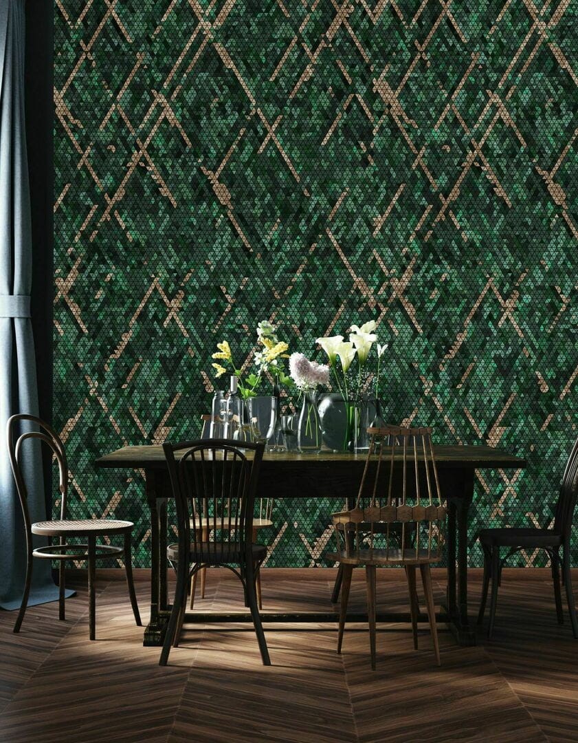 Dekorami Tessera Aqua - mural w geometryczny wzór mozaikowy