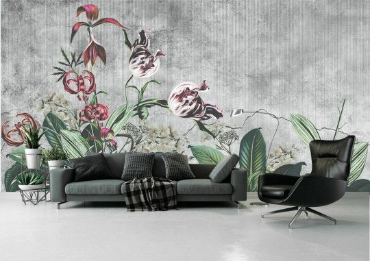 Dekorami Urban Garden - mural w kwiaty