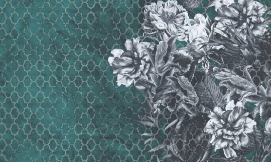 Dekorami Villa dei Fiori Turchese - mural w kwiaty