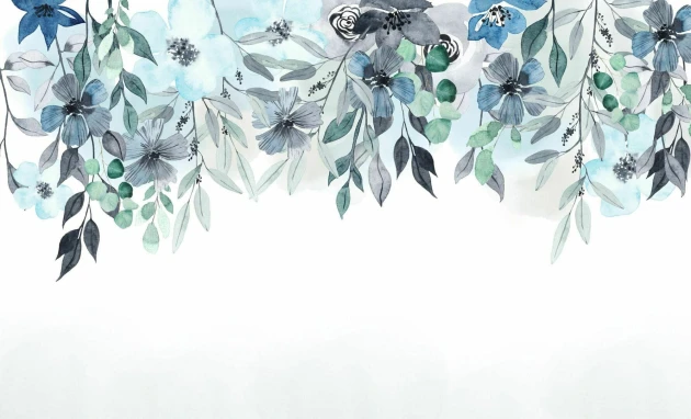Dekorami Why So Cute Floral Blue - mural w kwiaty