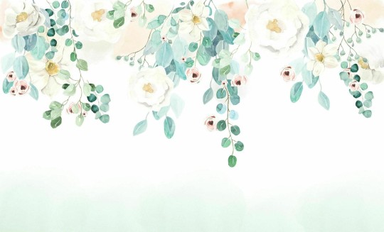 Dekorami Why So Cute Floral Mint - mural w kwiaty