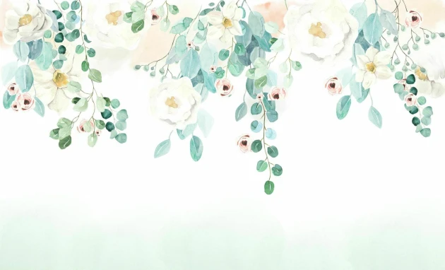 Dekorami Why So Cute Floral Mint - mural w kwiaty