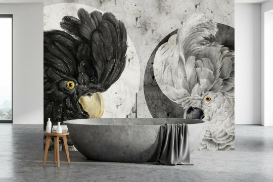 Dekorami Yin – Yang - mural z ptakami