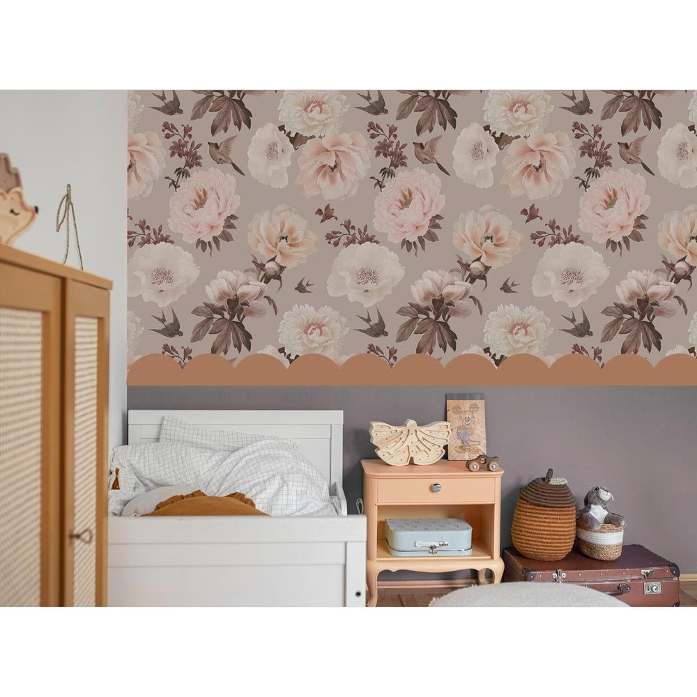 Dekornik DEKO.TAP.318 Peonies and Birds - tapeta w peonie i ptaki