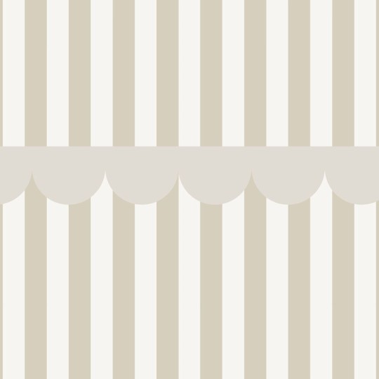 Dekornik DEKO.TAP.329 Rustic Beige White - tapeta w paski i falbankę