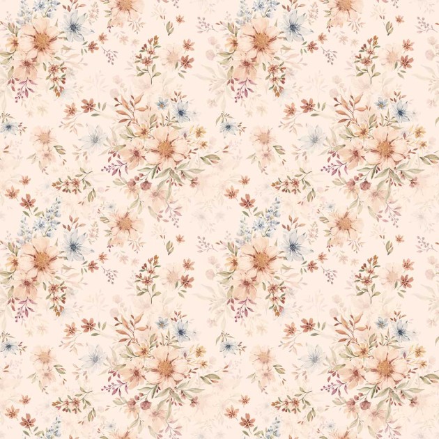 Dekornik DEKO.TAP.342 Flowers With Orange - tapeta w kwiatki