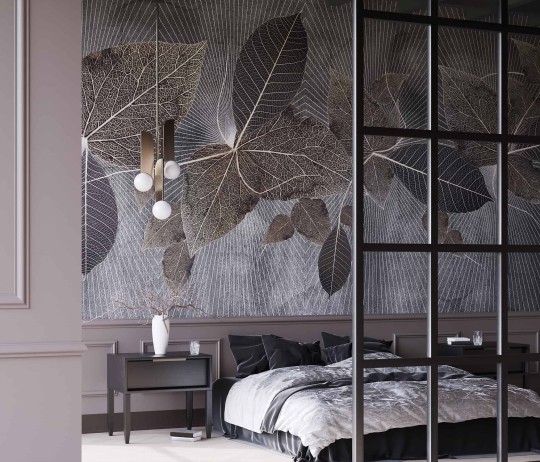 Wallcraft 615 31 2201 Blara - mural w liście i geometryczne linie