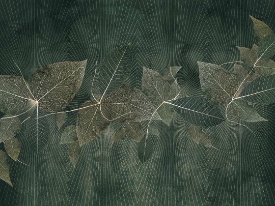 Wallcraft 615 32 2201 Blara - mural w liście i geometryczne linie