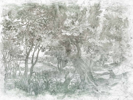 Wallcraft 605 32 2201 Elav - mural z ręcznie malowanym lasem