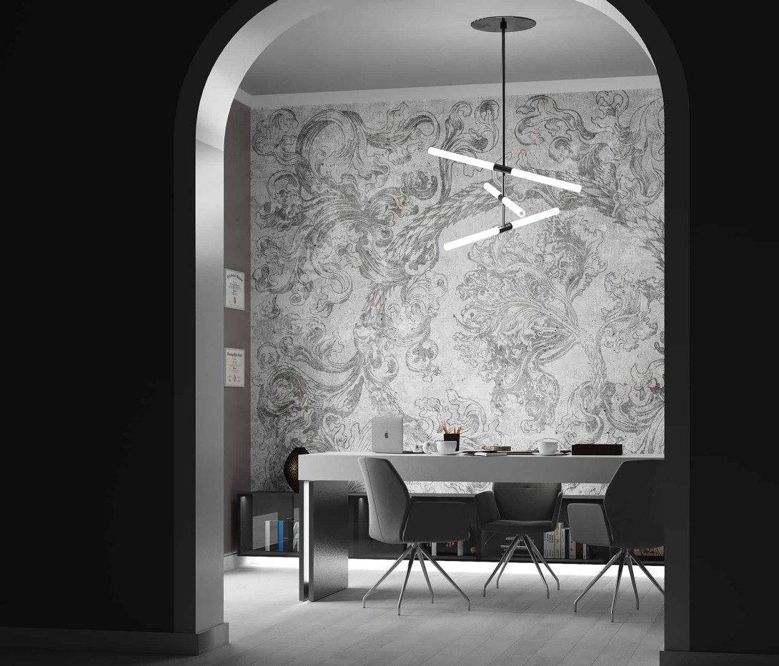 Wallcraft 585 31 2201 Incor - mural z ornamentami na betonowym tle