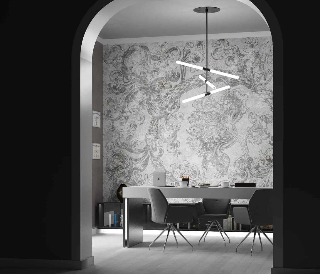 Wallcraft 585 33 2201 Incor - mural z ornamentami na betonowym tle