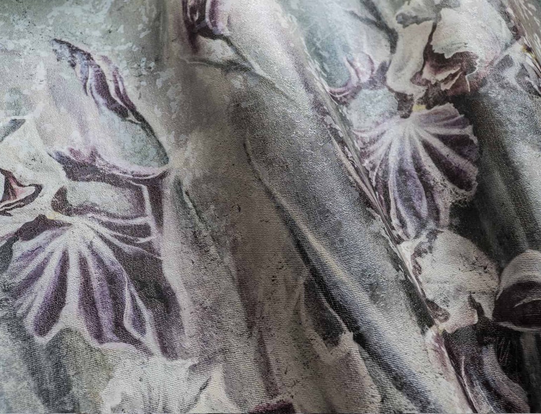 Wallcraft 545 31 2201 Iris - mural w irysy na betonowym tle