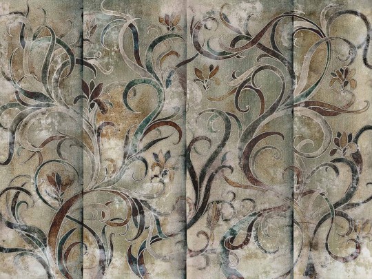 Wallcraft 565 31 2201 Salva - mural w kwiatowe ornamenty na betonowym tle