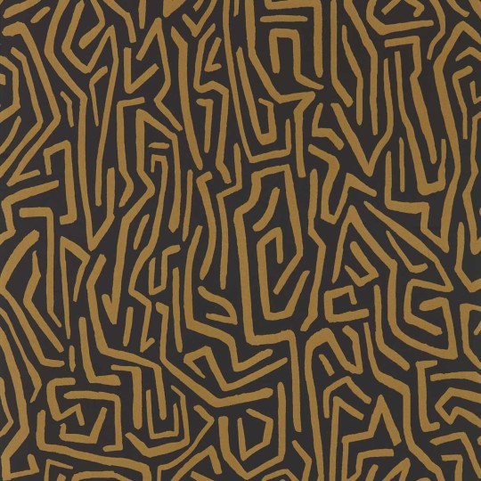 Harlequin 112829 Colour 2 Melodic GOLD/BLACK EARTH - czarno-brązowa tapeta z motywem geometrycznym