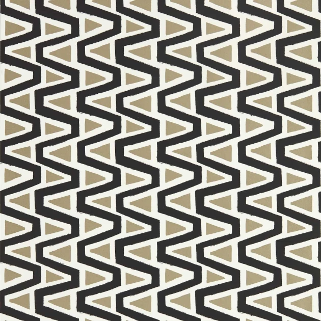 Harlequin 112834 Colour 2 Perception BLACK EARTH/GILVER/NEW BEGINNINGS - trójkolorowa tapeta z motywem geometrycznym