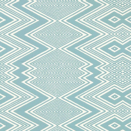 Harlequin 112848 Colour 2 Ankara SKY/AWAKENING - niebiesko-biała tapeta z motywem geometrycznym
