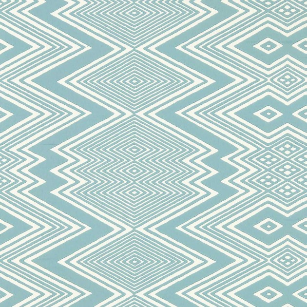 Harlequin 112848 Colour 2 Ankara SKY/AWAKENING - niebiesko-biała tapeta z motywem geometrycznym