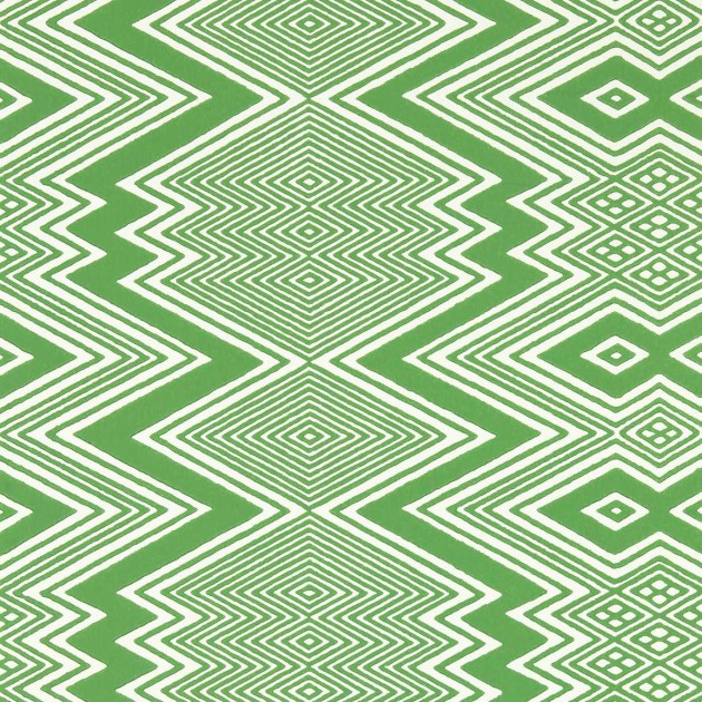 Harlequin 112849 Colour 2 Ankara MEADOW/AWAKENING - zielono-biała tapeta z motywem geometrycznym