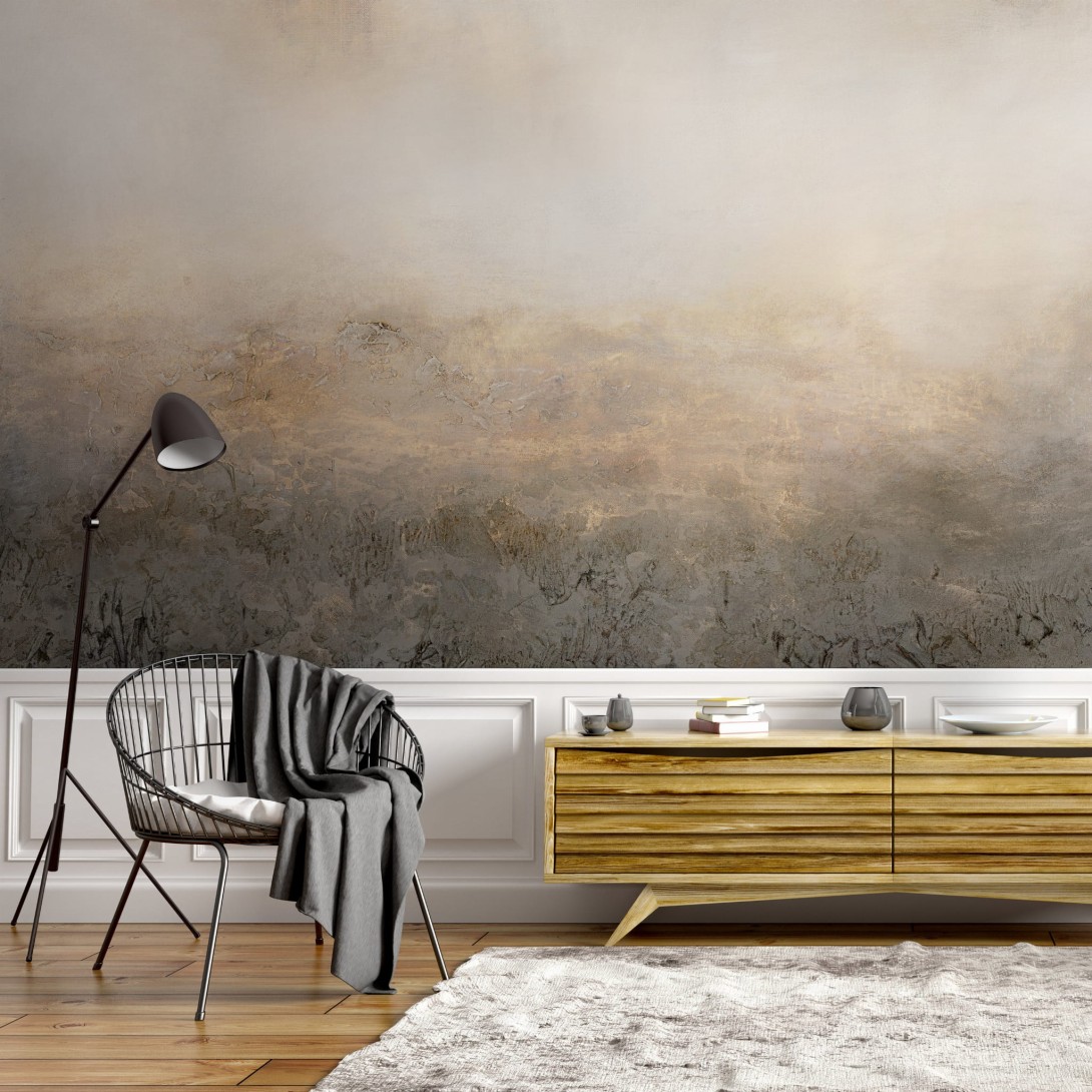 Wall Art Macchiato - mural z motywem zamglonej łąki