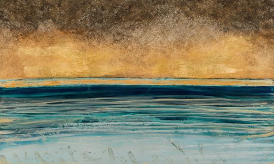 Wall Art Pecan - mural z morskim krajobrazem i zachodem słońca