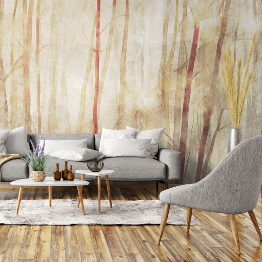 Wall Art Mori - mural z motywem szarego lasu