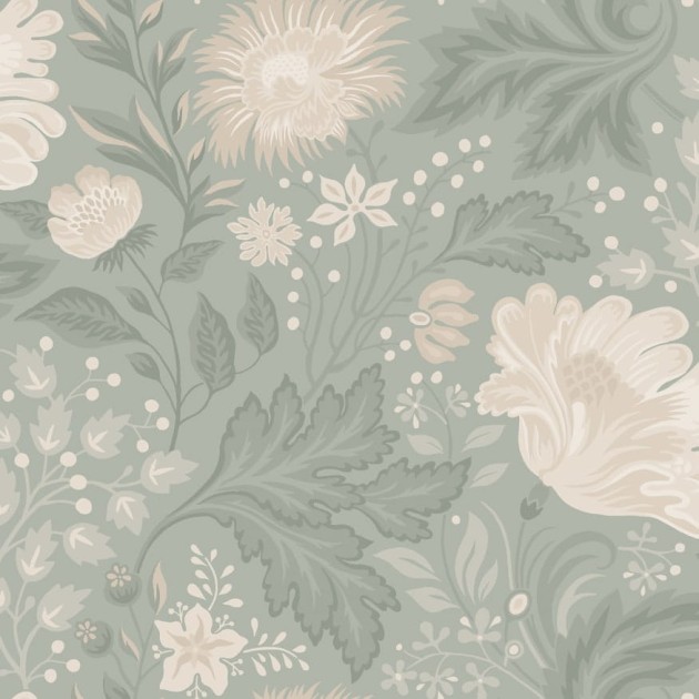 Sandberg S10180 Villa Dalaro II Ava Sage Green - tapeta w kwiaty