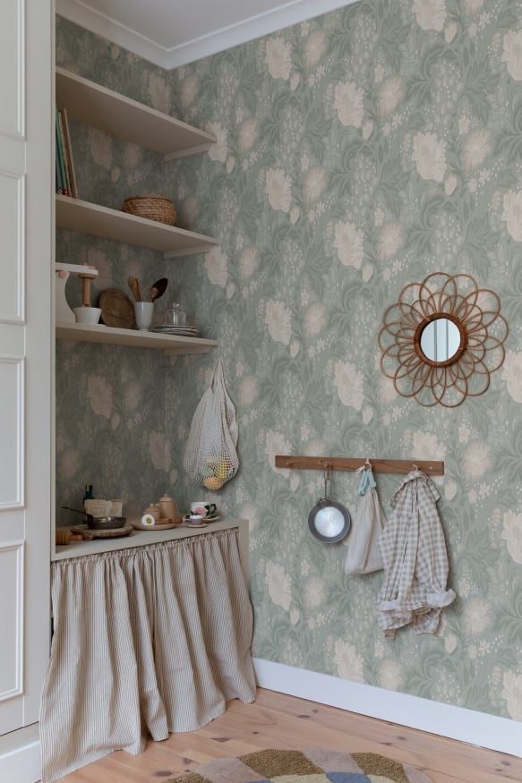 Sandberg S10180 Villa Dalaro II Ava Sage Green - tapeta w kwiaty