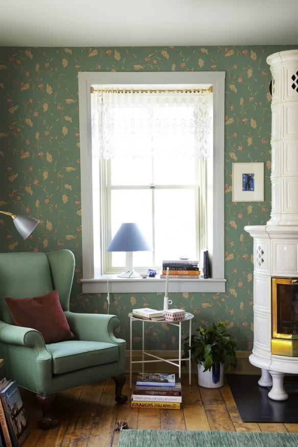 Sandberg S10149 Huset i Solen Elmire Emerald - tapeta z motywem kwiatowych girland