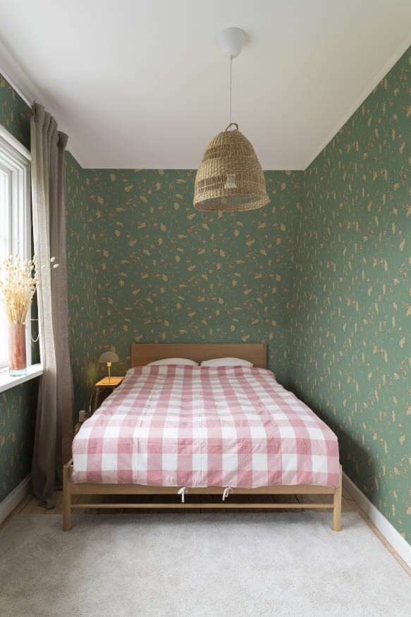 Sandberg S10149 Huset i Solen Elmire Emerald - tapeta z motywem kwiatowych girland