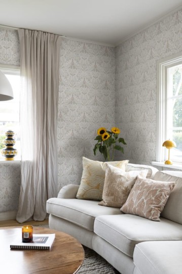 Sandberg S10156 Huset i Solen Till Carl Powder Pink - tapeta w kwiaty łąki