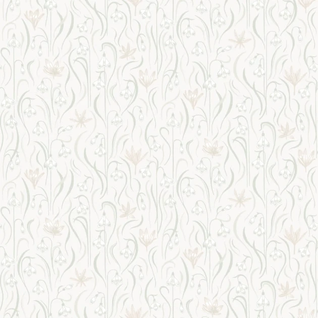 Sandberg S10157 Huset i Solen Signe Spring Green  - tapeta w przebiśniegi i krokusy