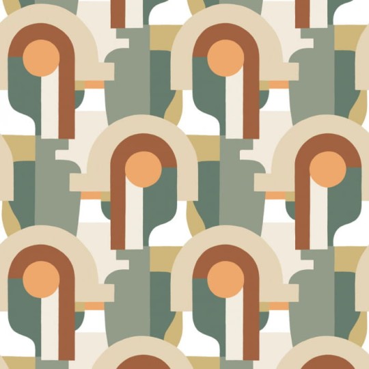 Casadeco 88467203 Iconic Pop Multico Vert - mural geometryczny retro