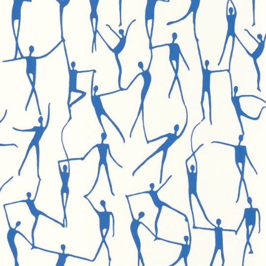 Casadeco 88420707 Iconic Alberto Bleu Indigo - tapeta sylwetki tancerzy