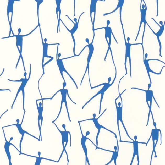 Casadeco 88420707 Iconic Alberto Bleu Indigo - tapeta sylwetki tancerzy